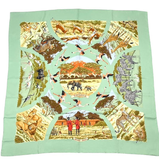 Hermes Carre 90 Scarf Silk Tanzania Green
