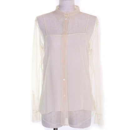 Christian DIOR 051b27a8648 Mesh Shirt Ensemble With 100% Silk Inner Ivory Made