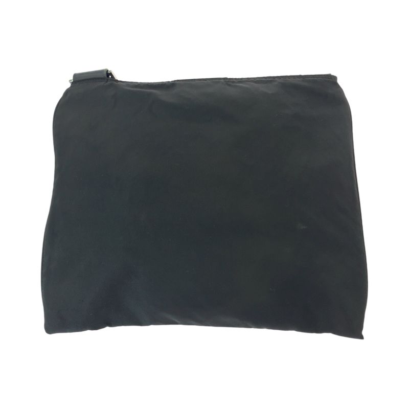 Prada Tessuto Triangle Logo Plate Black Silver Hardware Nylon Crossbody