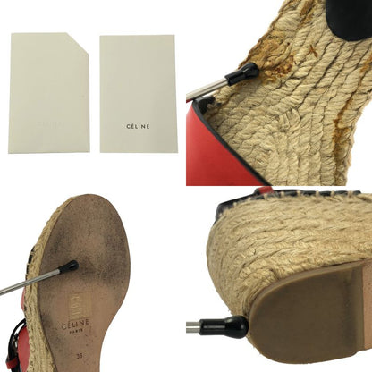 Celine By Phoebe Philo Phoebe Ankle Strap Wedge Sole Sandals - 36 - Beige Red -