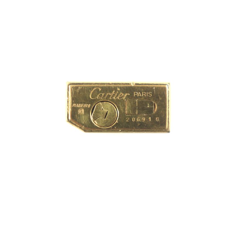  Cartier Pentagon Striped Pentagonal Roller Gas Lighter Gold