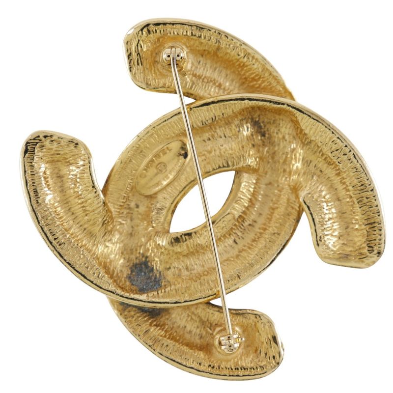 Chanel Coco Mark Matelasse Gold Plated Ladies 34.3g Brooch