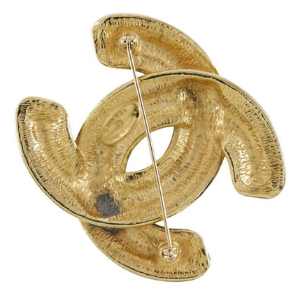 Chanel Coco Mark Matelasse Gold Plated Ladies 34.3g Brooch