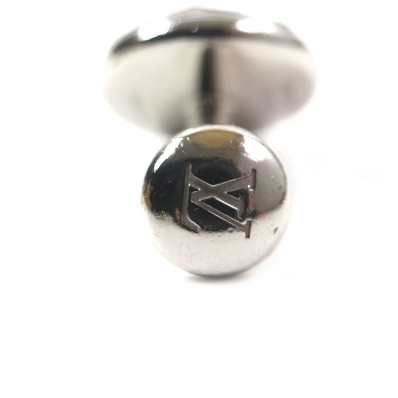 Louis Vuitton Mp1318 Logo Engraved Metal Cufflinks Button Cufflinks Silver With