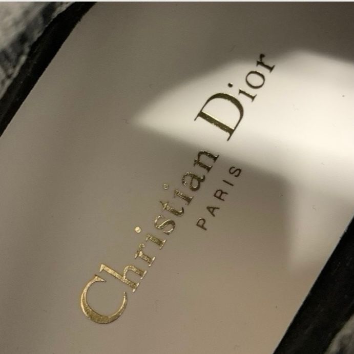 Christian DIOR Walk'n'dior Sneakers Shoes Fabric Leather Navy Unused Socks