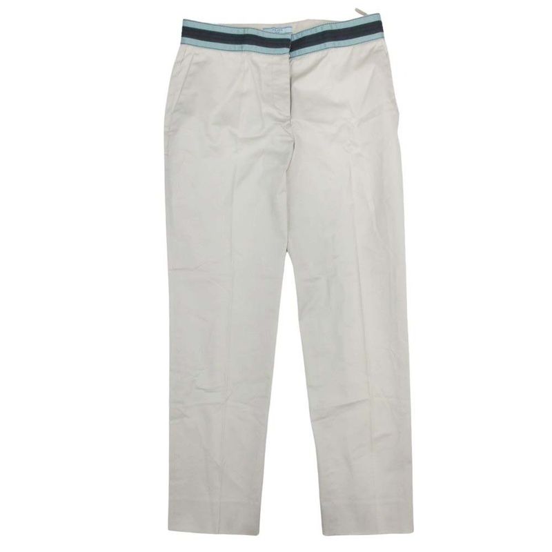Good Prada 2014 Slacks Tapered Pants Cotton Bottoms Waistline Made In Italy 38