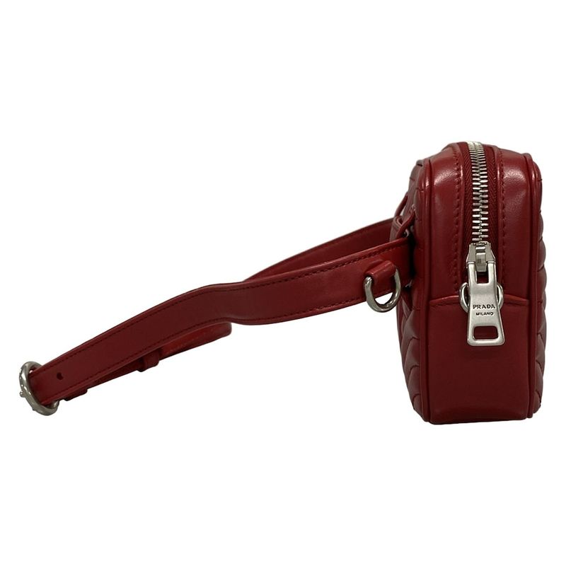 Prada Waist Pouch Diagram Red Leather