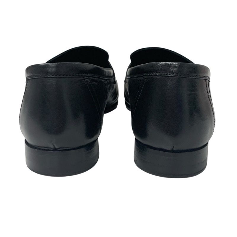 Hermes Paris Loafer Leather Shoes Leather Black Silver Hhardware Moccasin Flat