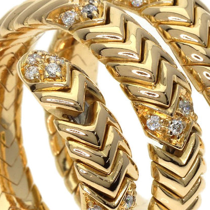 Bvlgari Bulgari Tubogas Spiga Peridot Diamond Ring And Ring 18K Yellow Gold