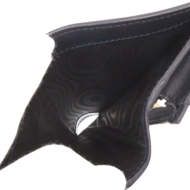 Gucci Horsebit 621887 Canvas Leather Beige Navy Bifold Wallet 0860 Gucci