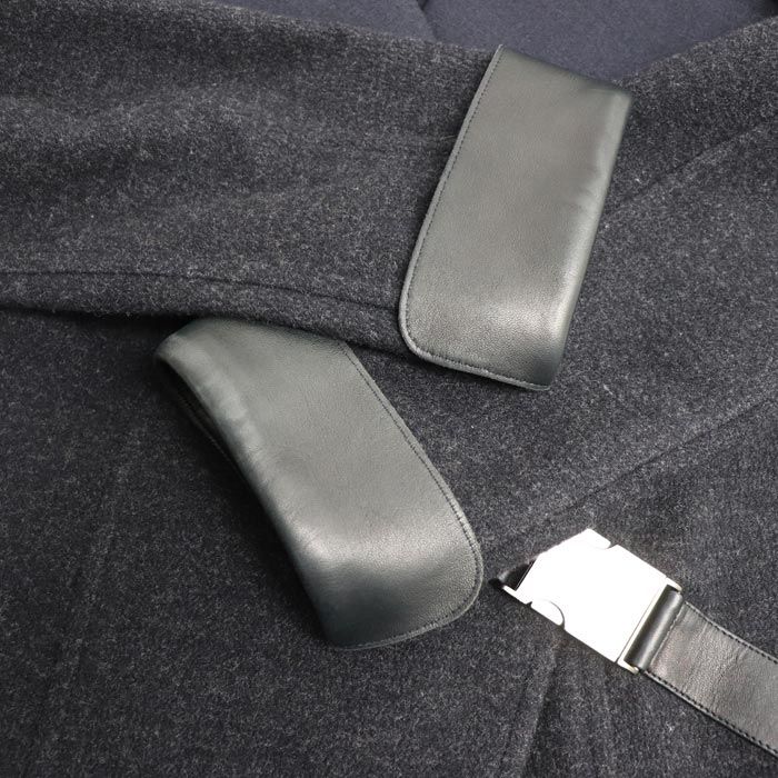 Chanel Wrap Coat Grey Navy P15883v08834 38 Ladies Preowned