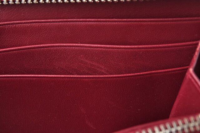 Loewe Wallets Preowned Loewe Long Wallet Round Zipper Amazona Goatskin Bordeaux