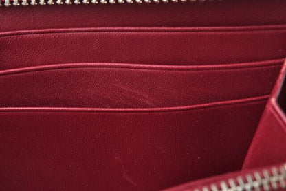 Loewe Wallets Preowned Loewe Long Wallet Round Zipper Amazona Goatskin Bordeaux