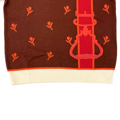 Hermes Short Sleeve Sweater Ettelier Embroidery Short Sleeve Knit H4e2624d Size