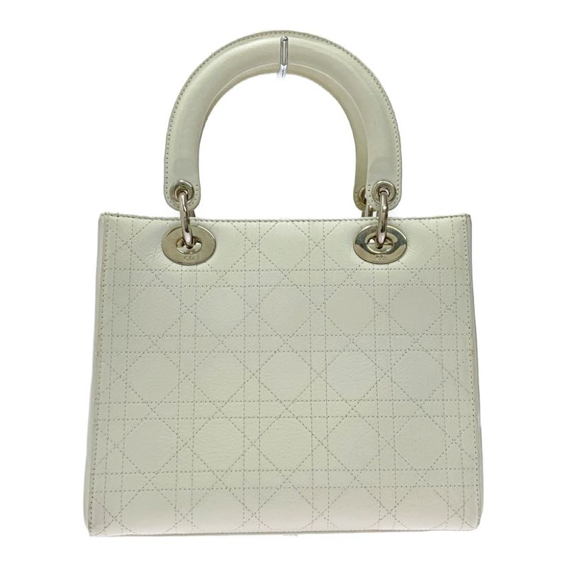 Dior Lady Dior Lambskin Cannage 2way Handbag White 356662 Handbag