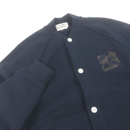 Hermes H467830hz Quaterb H Rie Button Lamb Leather Patch Teddy Blouson Studded