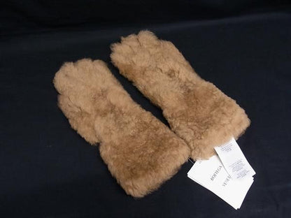 Bottega Veneta 649949 Teddy Lambskin And Cashmere Gloves Size S Brown Fr1670