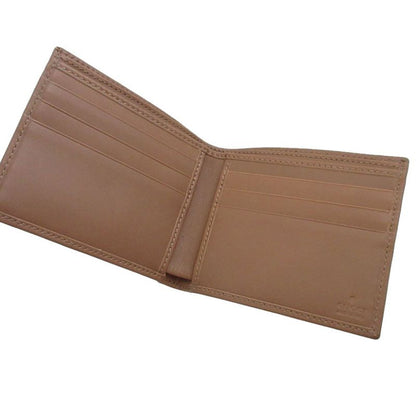 Gucci Flora Mini Infinity Canvas Leather White Brown Bifold Wallet Billfold