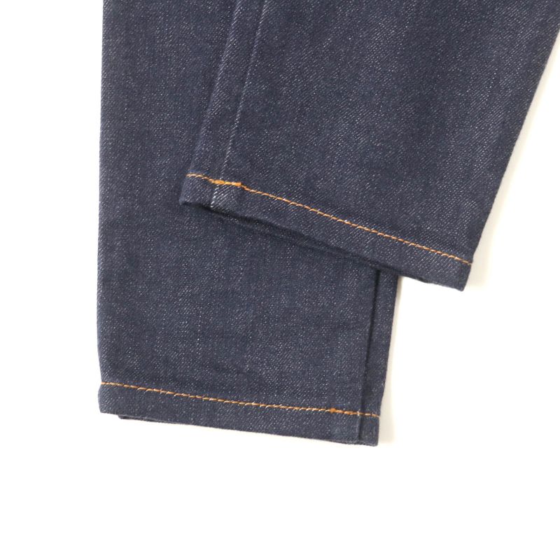 Fendi Flp673 Leather Denim Pants With Logo Patch And Logo Button Bottoms Indigo