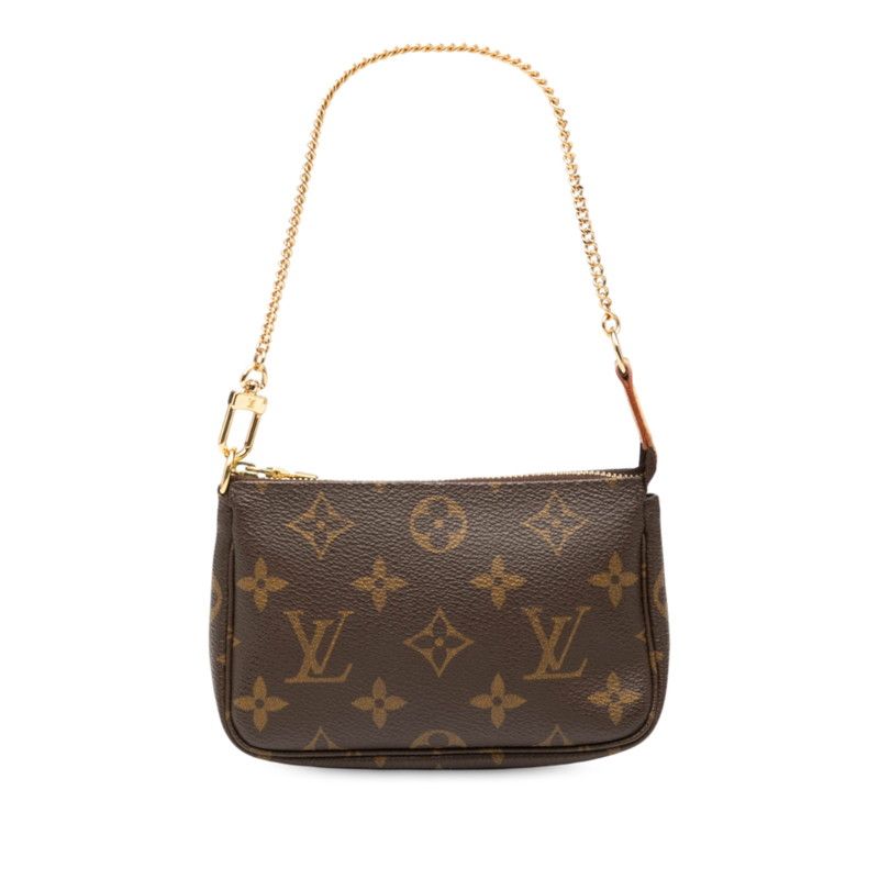 Louis Vuitton Monogram Accessoire Pouch Mini Handbag M58009 Brown PVC Leather