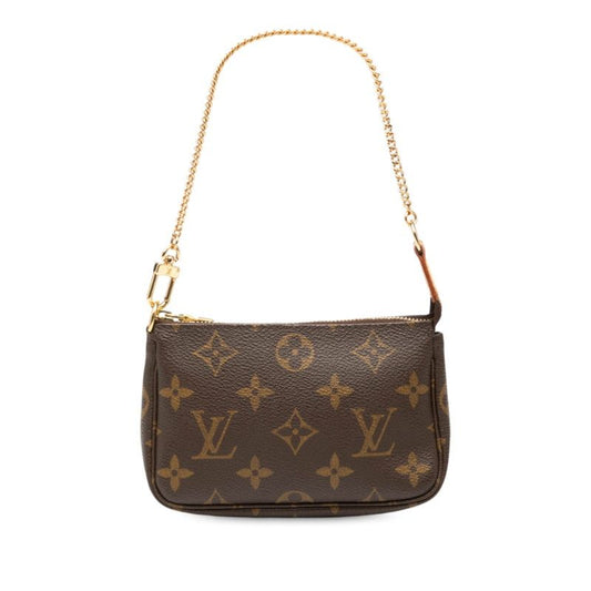 Louis Vuitton Monogram Accessoire Pouch Mini Handbag M58009 Brown PVC Leather