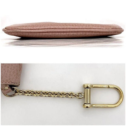 Gucci Coin Case With Key Ring Pink 368879 Excellent Condition Preowned Leather