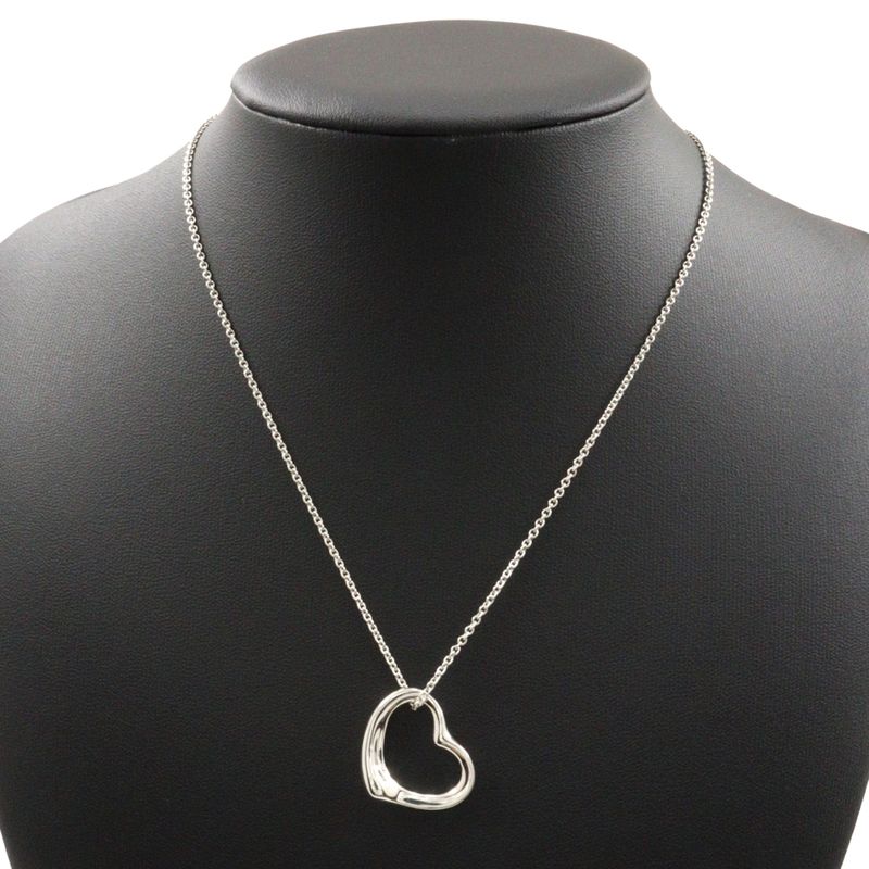 Tiffany & Co Open Heart 22mm (0.87in) Model Silver 925 Ladies 7.1g Necklace