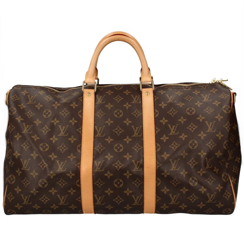 Louis Vuitton Keepall Bandoliere 50 M41416 Monogram Women's Boston Bag Brown