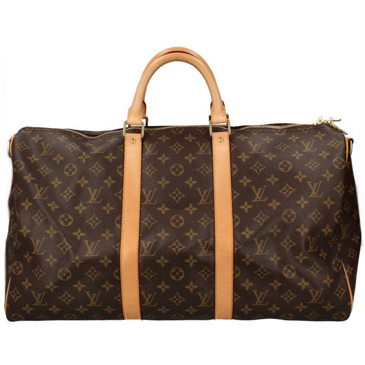 Louis Vuitton Keepall Bandoliere 50 M41416 Monogram Women's Boston Bag Brown