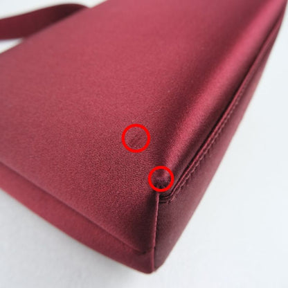 Chanel Party Bag Coco Mark Satin And Rhinestone Bordeaux Ladies Shoulder Bag