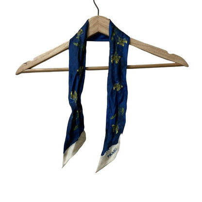 Prada Scarf Printed Twill Scarf 1ff008 Blue X Ivory X Multi Ribbon Scarf/fish