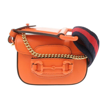 Gucci Horsebit 726863 Leather Orange Mini Shoulder Bag 0567 Gucci