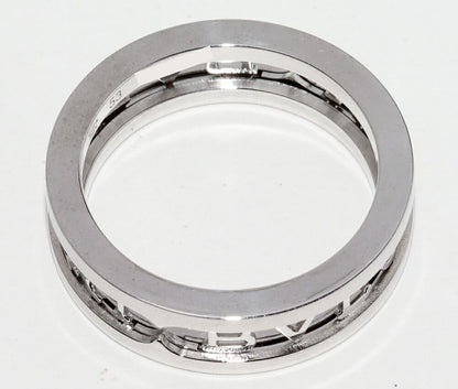 Bulgari Ring 18K White Gold Bzero1 Ring Open Work Logo Spiral 359378