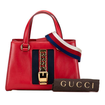 Gucci Sylvie Shoulder Bag Handbag 2WAY 460381 Red Leather Ladies Gucci
