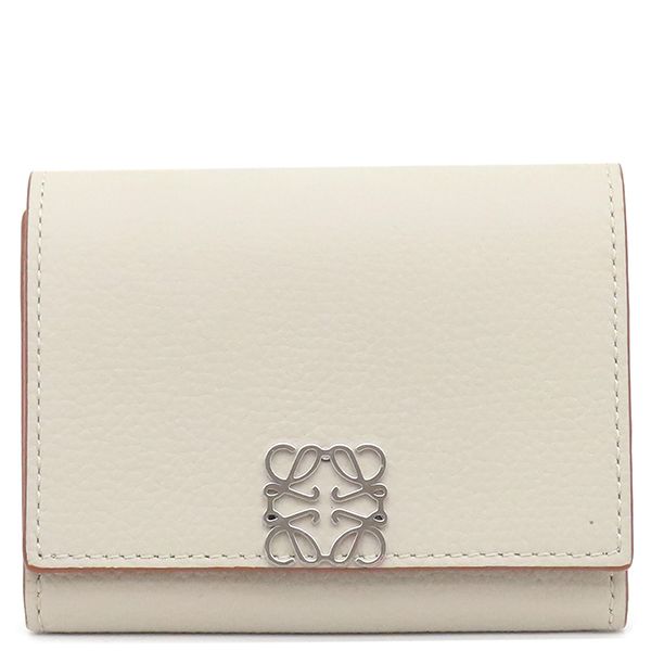 Loewe Card Case Square Coin Card Holder Pepple Grain Calf Rye Togo Roasted