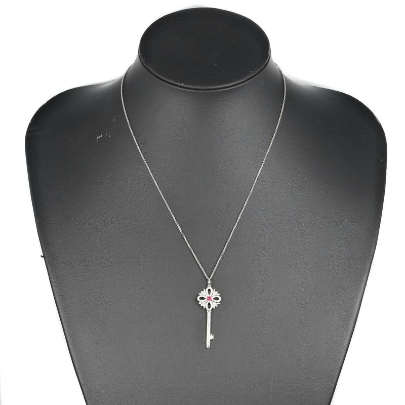 Tiffany & Co Victoria Key Medium Pt950platinum X Diamonds X Rubies Ladies 6.67g