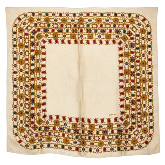 Chanel Jewelry Beige Multicolor Silk Women's Chanel