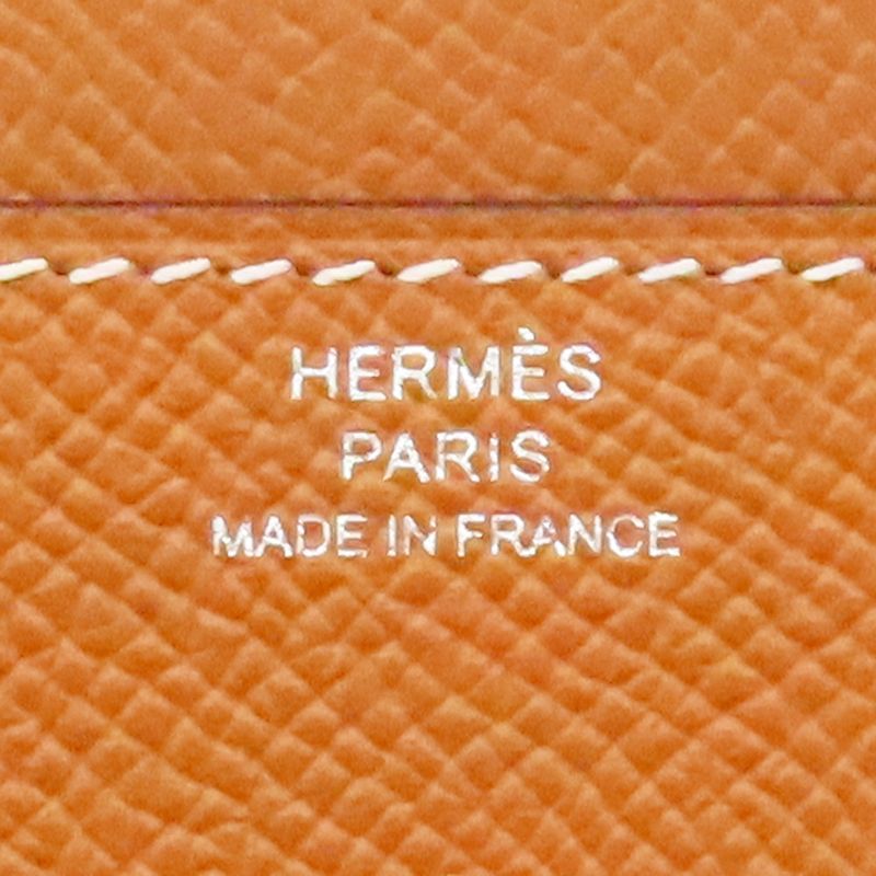 Unused Hermes Constance To-go-w Engraved Long Wallet Pouch Epson Gold