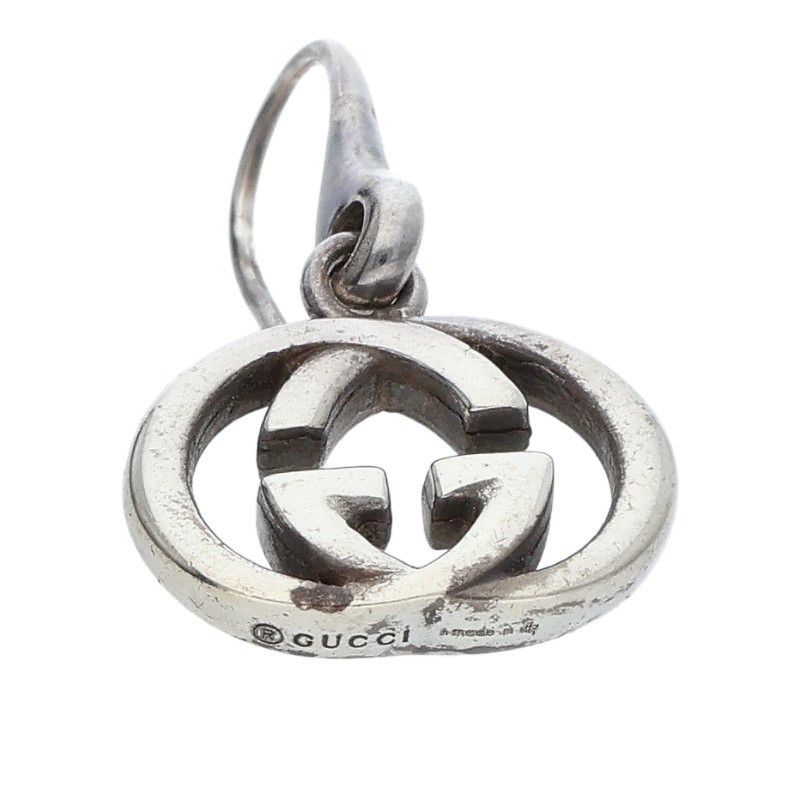 Gucci GG Logo Silver Earrings Men's