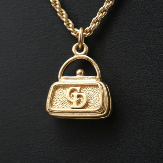 Christian DIOR Vintage Necklace CD Logo Bag Motif Old Dior 20250527 Ra4859