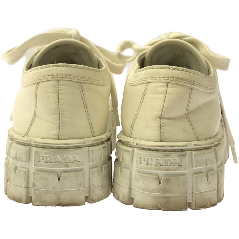 Prada Re Nylon Double Wheel Nylon Gabardine Sneakers 260 White 36 1 2