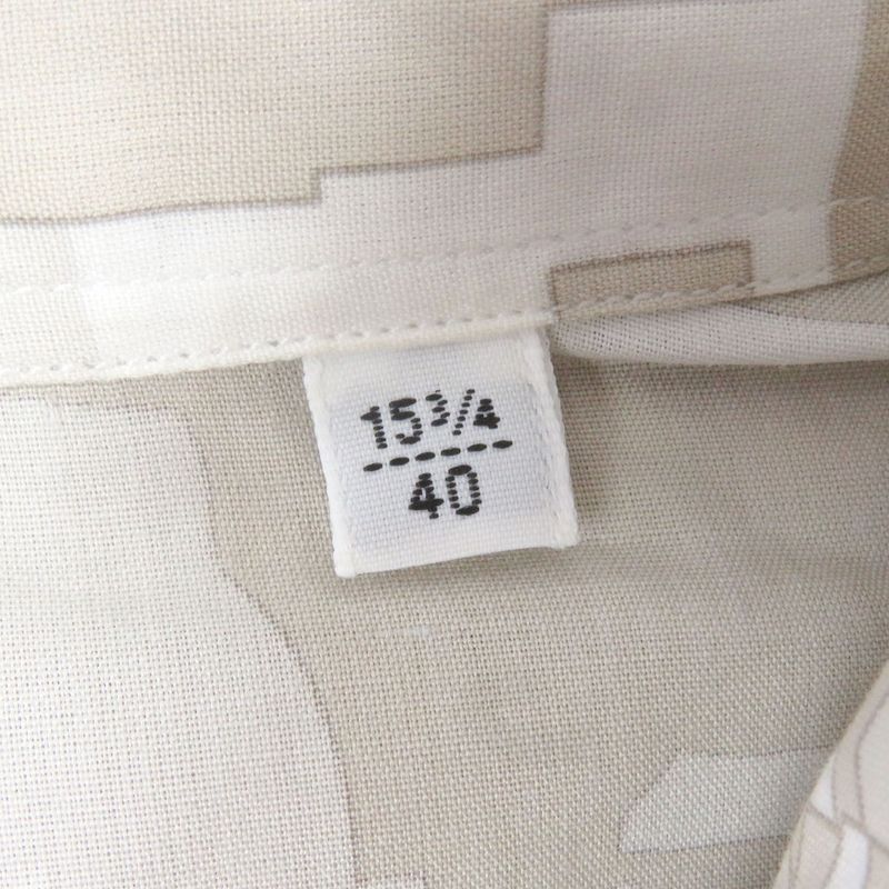 Hermes 100% Cotton Abstract Total Pattern Sleeve Serie Buttons Long Sleeves