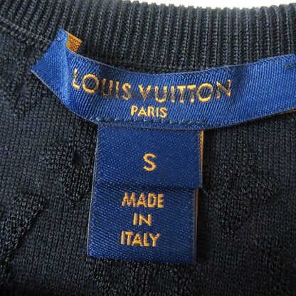 Louis Vuitton Silk Embossed Monogram Sporty Tank Top Black Red Gold Hardware S