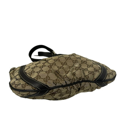Gucci Shoulder Bag Abby 203257 Beige And Dark Brown Leather
