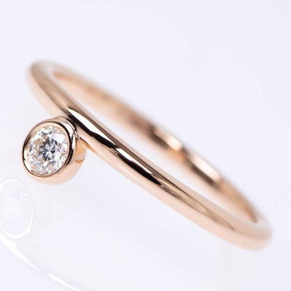 Link-de-Hermes Diamond Ring No 48 750pg 18K Pink Gold Ring Jewelry-