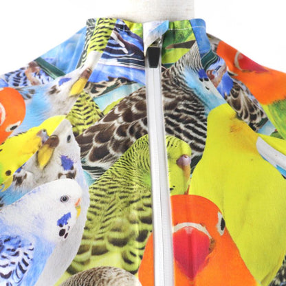 LOEWE S359y02x58 Parrot Print Zip Top Anagram Logo Long Sleeve Top Multicolor