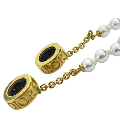 Christian DIOR Airpods Holder Necklace Airpods Holder Chain Logo Faux Pearl GP