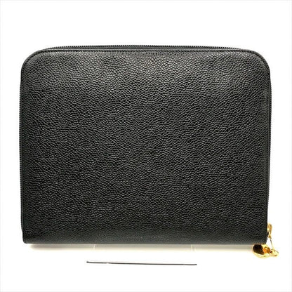 Chanel CC Logo Caviar Leather Mini Pouch Second Black