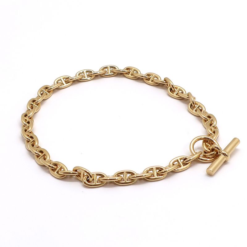 Hermes Chaine D'ancre PM Necklace 43 Frames Au750 Pink Gold PG Chain