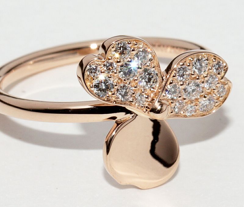 Tiffany & Co Ring 18K Pink Gold Diamond 19P Paper Flower Ring